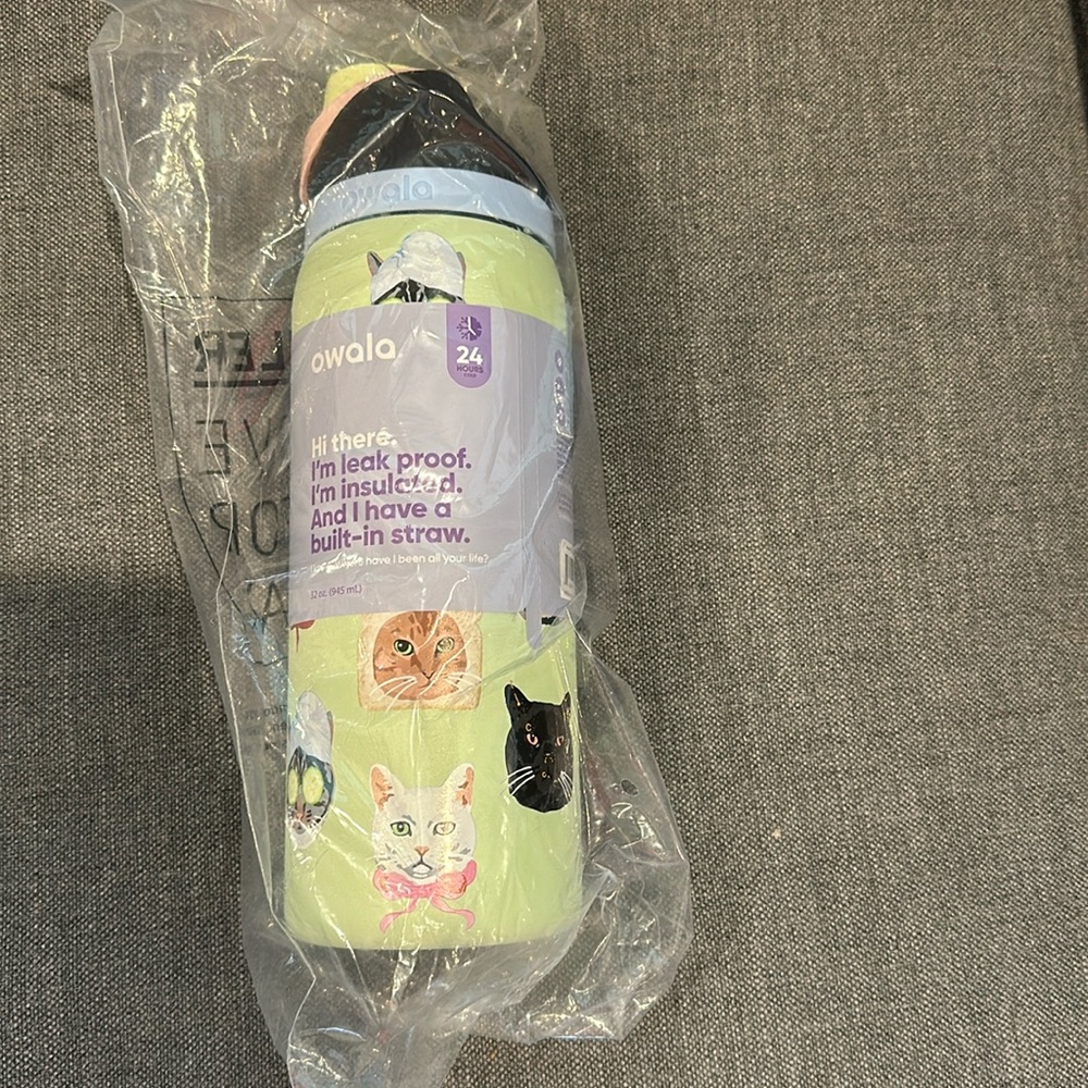Owala Cat Print Water Bottle